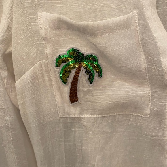 Sequin pineapple button down shift cover up - Picture 2 of 3